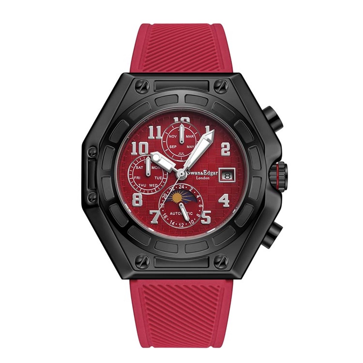 Swan & Edgar - Limited Edition Hand Assembled Fortress Automatic Red - Herenhorloge