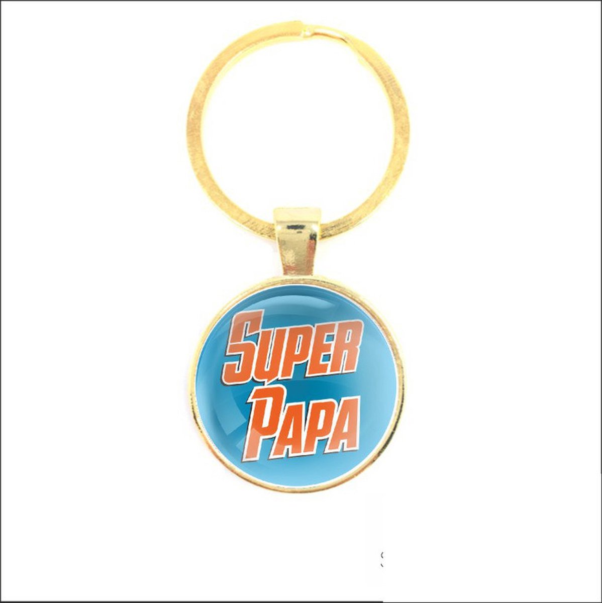 Sleutelhanger Glas - Super Papa