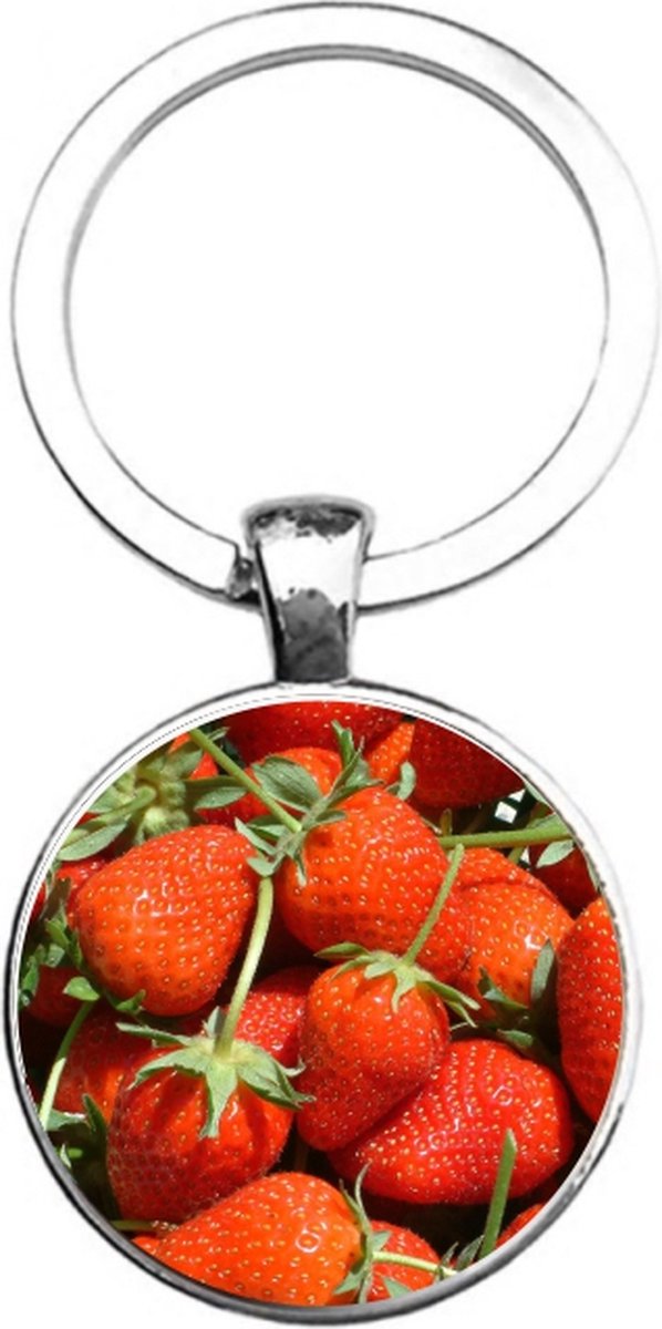 Sleutelhanger Glas - Aardbeien