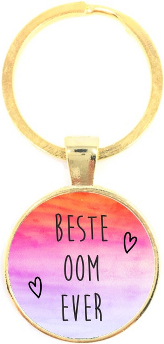 Sleutelhanger Glas - Beste Oom Ever