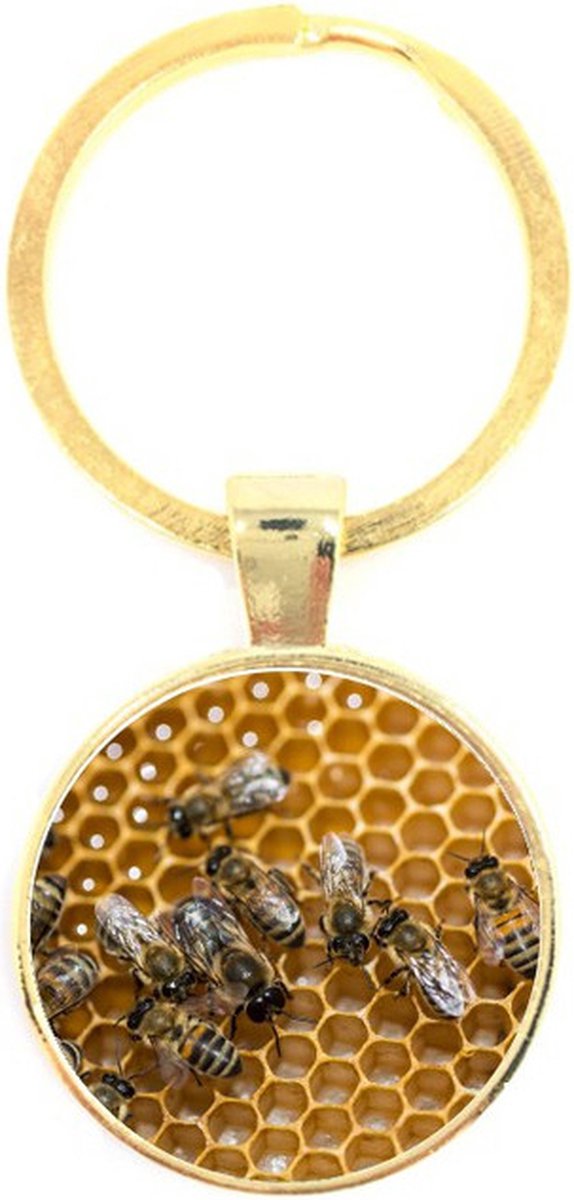 Sleutelhanger Glas - Bijen