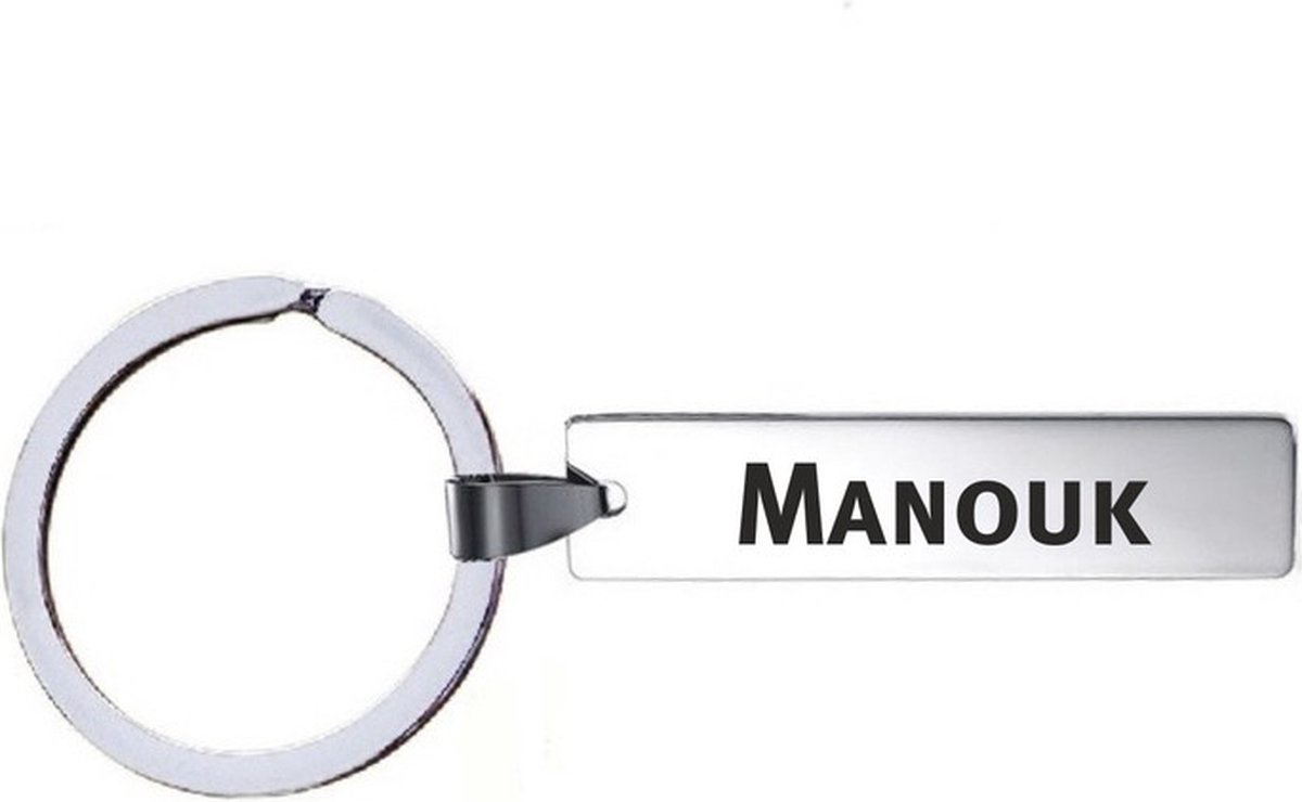 Sleutelhanger Met Naam - Manouk - RVS