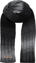 Knit Factory Mace Gebreide Sjaal Dames & Heren - Grijs gemelêerde sjaal - Wollen sjaal - Langwerpige sjaal - Antraciet/Licht Grijs - 200x50 cm