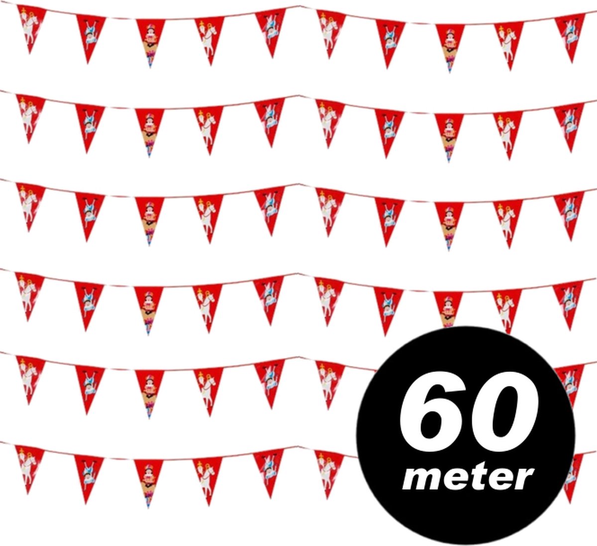 Sinterklaas Vlaggenlijn - 60 meter - Sint en Piet versiering