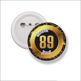 Button Met Speld 58 MM - Hoera 89 Jaar