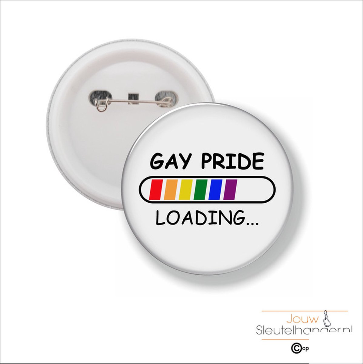 Button Met Speld 58 MM - Gay Pride Loading