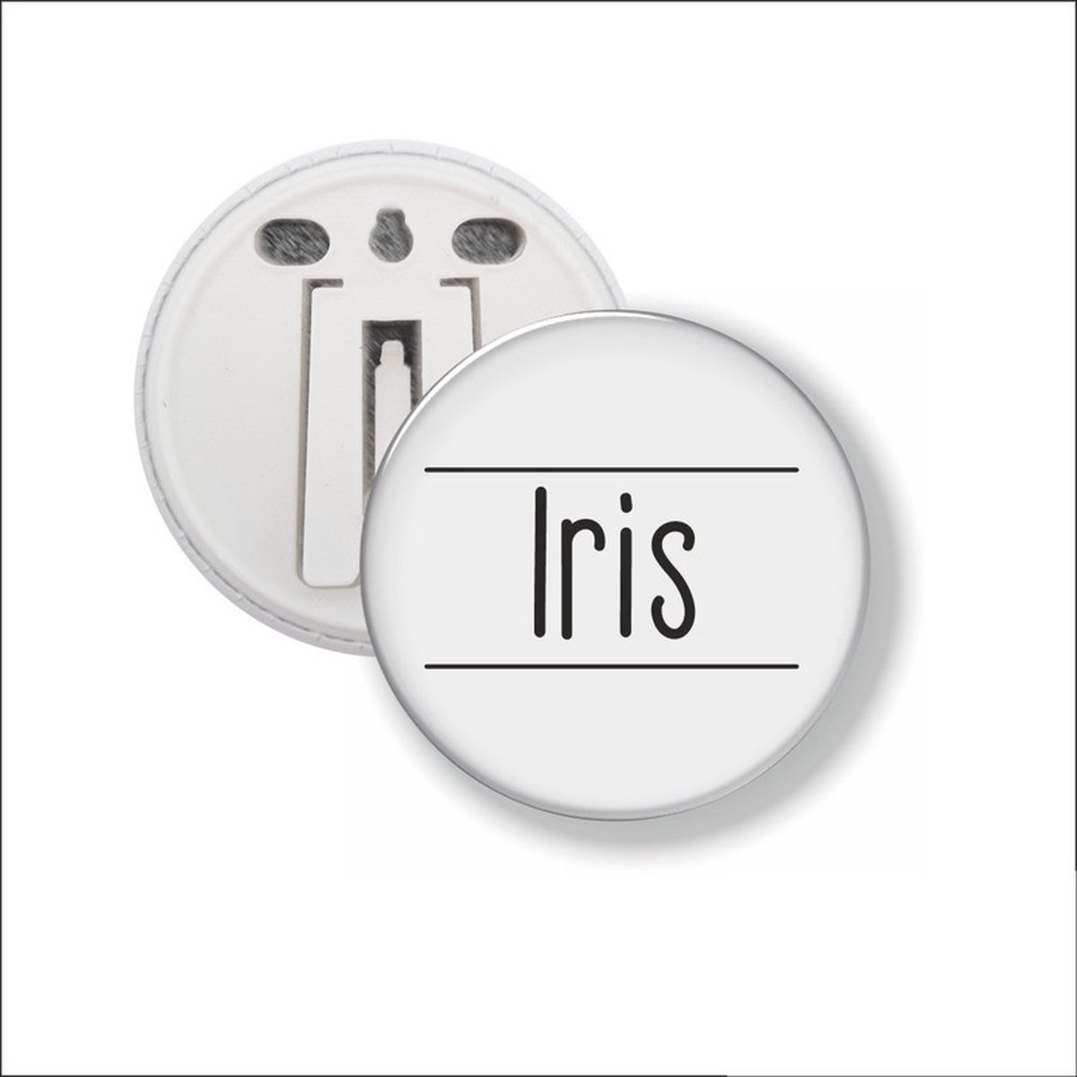 Button Met Clip 58 MM - Iris