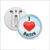Button Met Clip 58 MM - I Love Darten