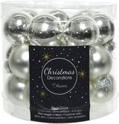 Decoris Kerstballen glas D2.5cm mix zilver dia2.50cm
