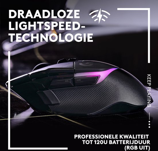 Logitech G502 X Plus - Draadloze Gaming Muis - Rechtshandig - Optisch - RGB - Zwart
