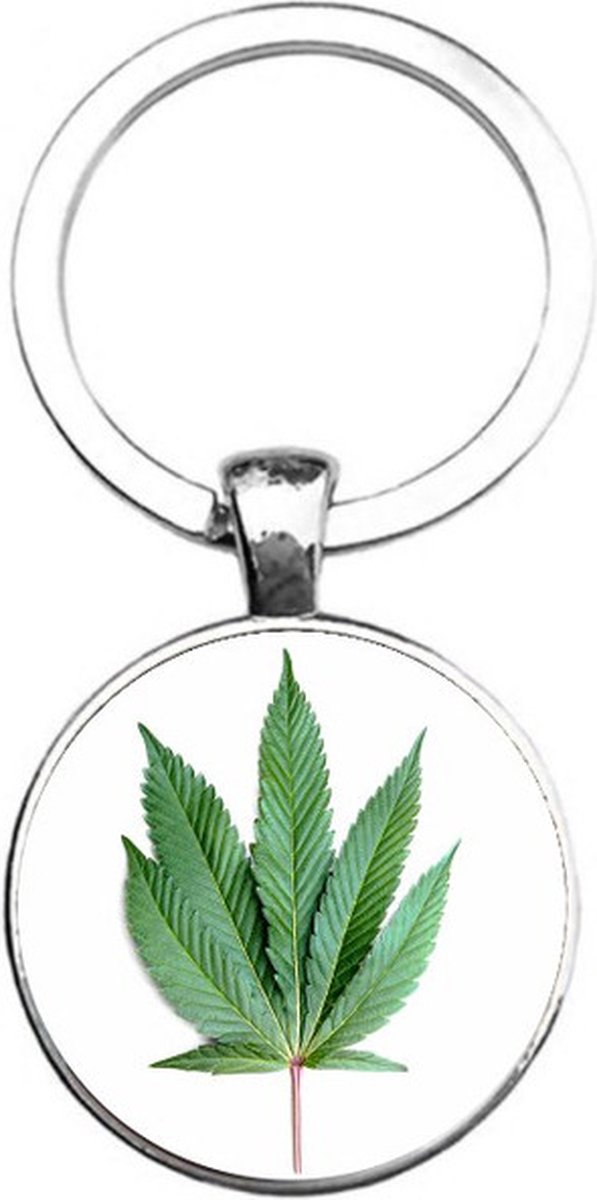 Sleutelhanger Glas - Weed