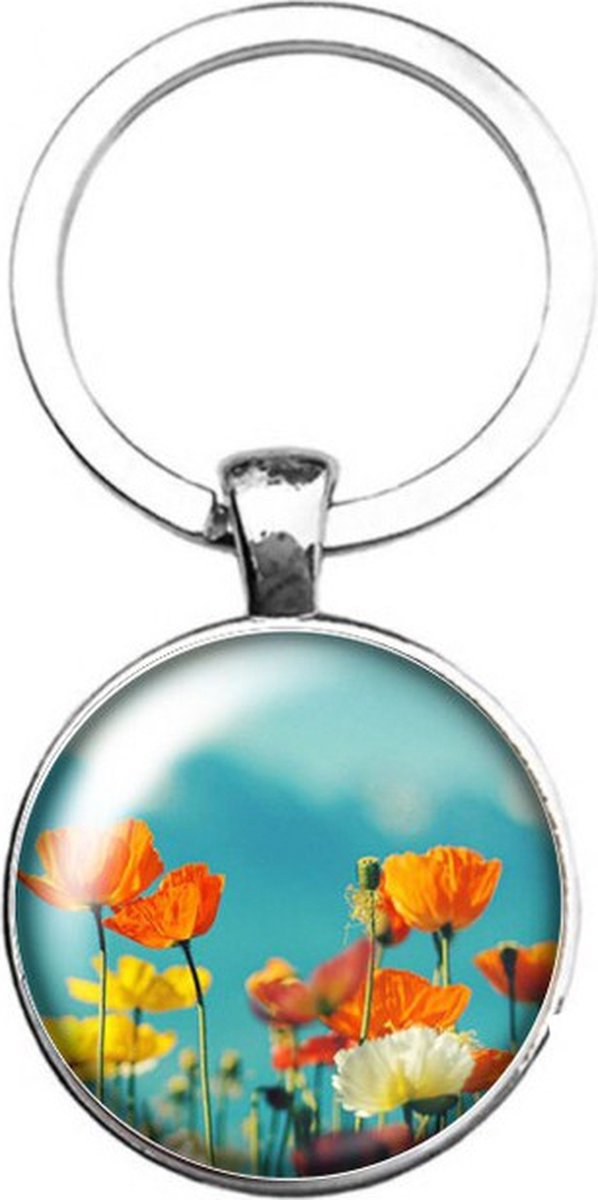 Sleutelhanger Glas - Bloemen