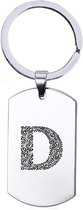 Porte-clés acier inoxydable - Lettre Avec Baroque - D