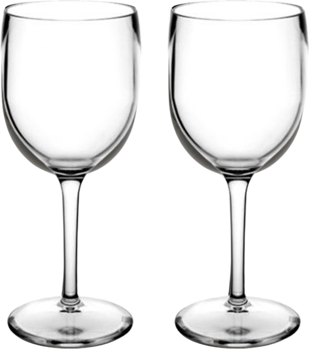 Wijnglas 480ml - Onbreekbaar Kunststof - Transparant - 2 Stuks