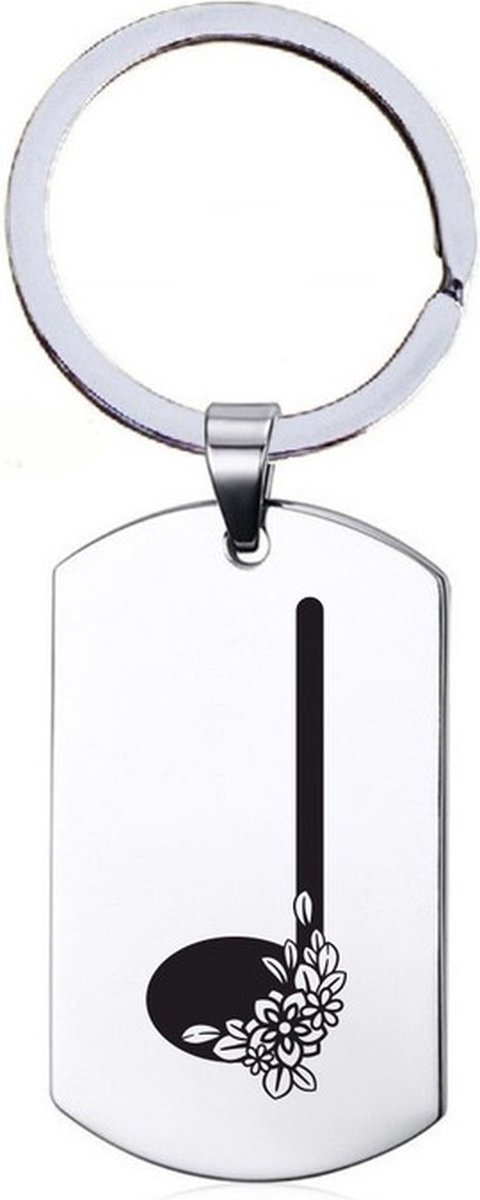 Sleutelhanger RVS - Muzieknoot