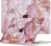 Lunso Geschikt voor MacBook Air 13 inch M2/M3 (2022-2024) cover hoes - case - Marble Finley