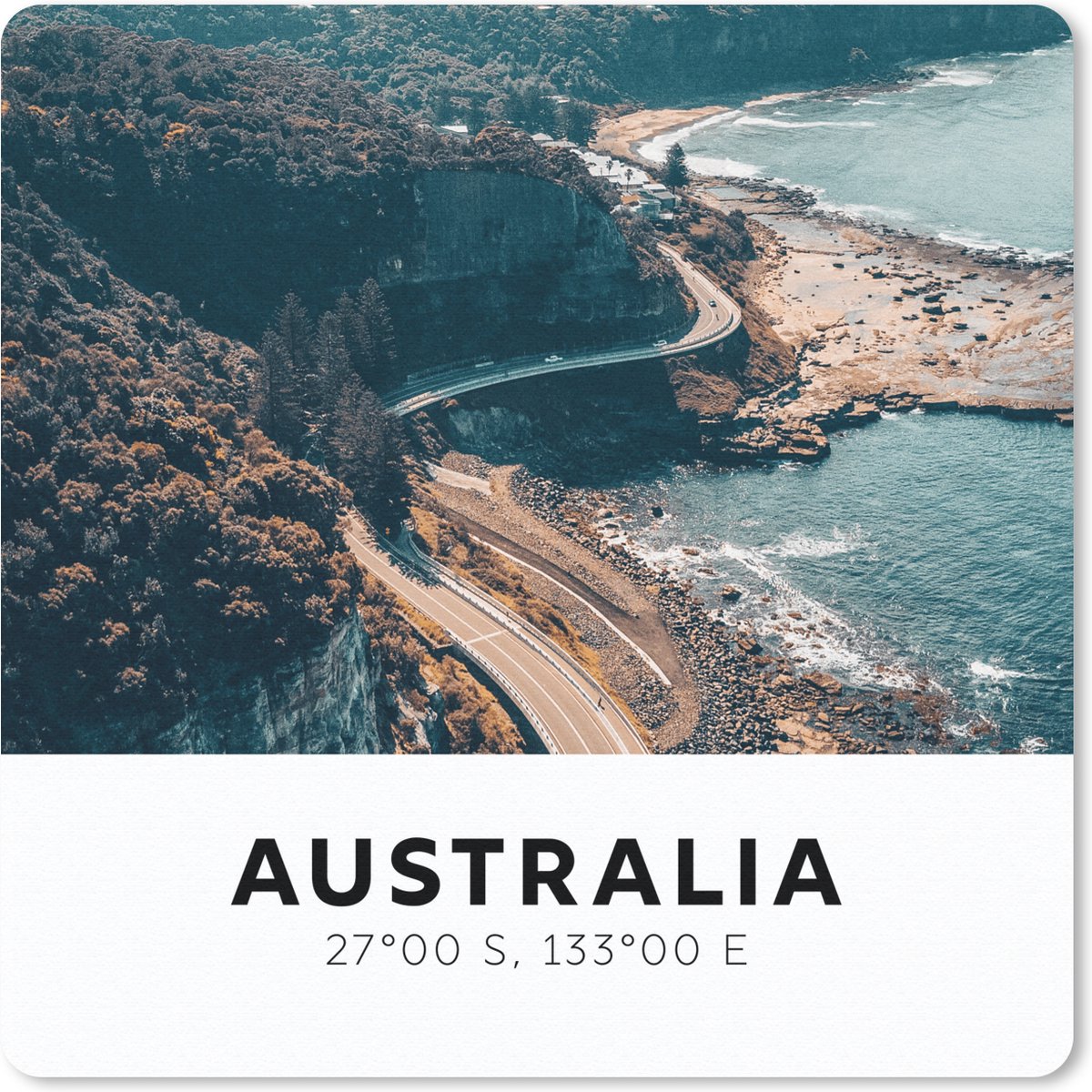 Muismat 30x30 cm - Mousepad Australië - Zee - Wegen - Muismatten