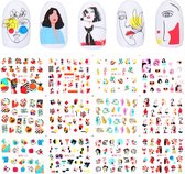 Nagel stickervel gezichten met 9 designs water transfer stickers | nail art | nagelstickers | Sparkolia