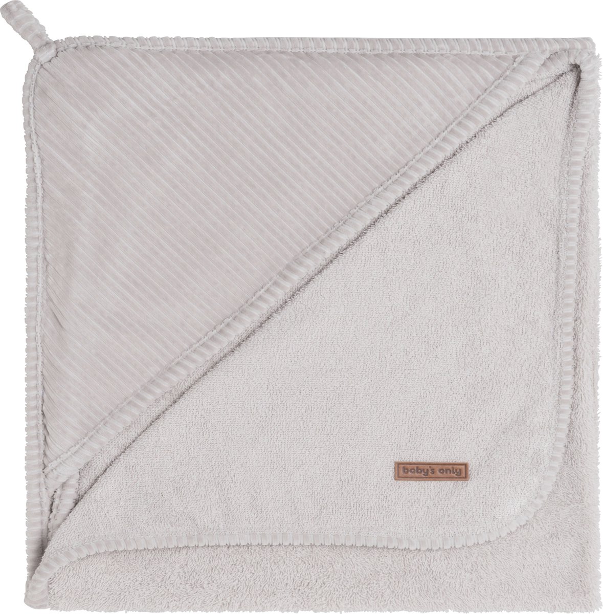Baby badcape - Omslagdoek - Handdoek met capuchon Sense - 75x85 cm - Badstof by Baby's Only in Kiezelgrijs – product photo