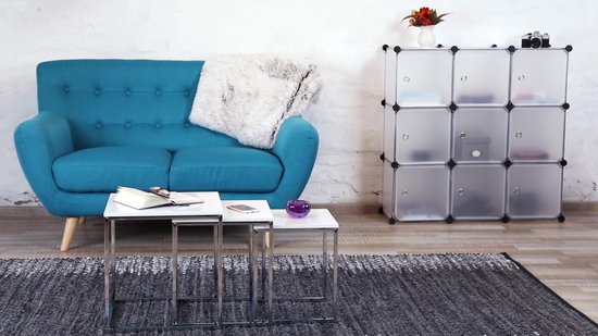 Relaxdays kledingkast, kliksysteem, 11 vakken, 2 kledingroedes