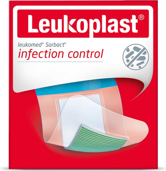 Leukoplast Leukomed® Sorbact® Bacteriënbindende Eilandpleister 8 cm x 10 cm 3 stuks