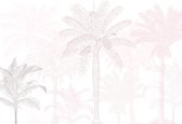 Fotobehang - Botanisch - Pastelkleuren - Palmbomen - Palmboom - 152.5 x 104 cm - Vliesbehang