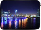 Laptophoes - Steden - Miami - Skyline - Nacht - Blauw - USA - Laptop hoes - Laptop cover - Laptop - 13 Inch