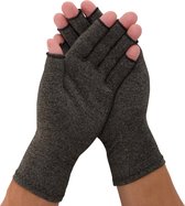 Medidu Artrose / Reuma Handschoenen met antisliplaag en Open Vingertoppen - Per Paar - Beige