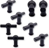 Meubelknop T-Greep zwart 10 Stuks - Kastknop - Meubelknop - T-Greep - deurknoppen voor kasten - kastknoppen - Meubelbeslag - deurknopjes