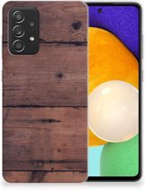 Leuk TPU Back Cover Samsung Galaxy A52 Enterprise Editie (5G/4G) GSM Hoesje Customize Old Wood