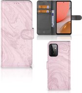 GSM Hoesje Geschikt voor Samsung Galaxy A72 Flip Case Marble Pink