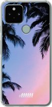 6F hoesje - geschikt voor Google Pixel 5 -  Transparant TPU Case - Sunset Palms #ffffff