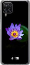 6F hoesje - geschikt voor Samsung Galaxy A12 - Transparant TPU Case - Purple Flower in the Dark #ffffff