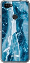 6F hoesje - geschikt voor Google Pixel 3a -  Transparant TPU Case - Cracked Ice #ffffff