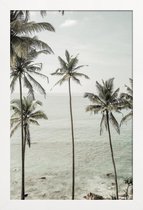 JUNIQE - Poster in houten lijst Tropical Dreams -20x30 /Blauw & Grijs