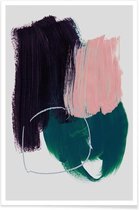 JUNIQE - Poster Abstract Brush Strokes 10 -40x60 /Kleurrijk