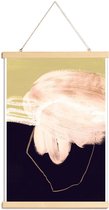 JUNIQE - Posterhanger Goud en Zwart - abstract -20x30 /Geel & Zwart