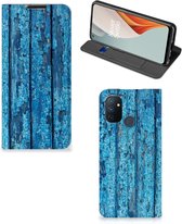 Telefoonhoesje OnePlus Nord N100 Magnet Case Wood Blue