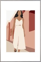 JUNIQE - Poster met kunststof lijst Summer -30x45 /Rood & Roze