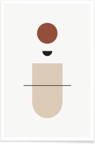 JUNIQE - Poster Horizon -13x18 /Bruin & Grijs