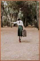 JUNIQE - Poster met kunststof lijst Follow the Road -40x60 /Bruin &