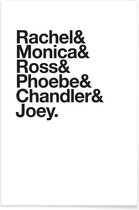 JUNIQE - Poster Just Friends -13x18 /Wit & Zwart