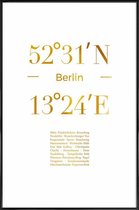 JUNIQE - Poster met kunststof lijst Berlin gouden -40x60 /Goud & Wit