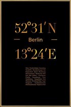 JUNIQE - Poster met kunststof lijst Berlin Icons gouden -30x45 /Goud &