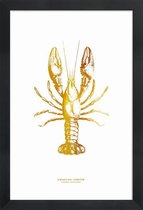 JUNIQE - Poster met houten lijst American Lobster gouden -20x30 /Goud