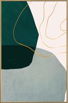 JUNIQE - Poster met kunststof lijst Interplay gouden -30x45 /Goud &