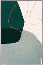 JUNIQE - Poster met kunststof lijst Interplay gouden -13x18 /Goud &