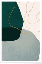 JUNIQE - Poster Interplay gouden -40x60 /Goud & Groen