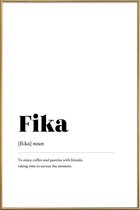 JUNIQE - Poster met kunststof lijst Fika -30x45 /Wit & Zwart