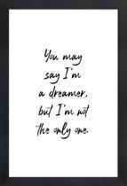 JUNIQE - Poster in houten lijst A Dreamer -60x90 /Wit & Zwart